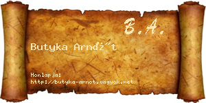 Butyka Arnót névjegykártya